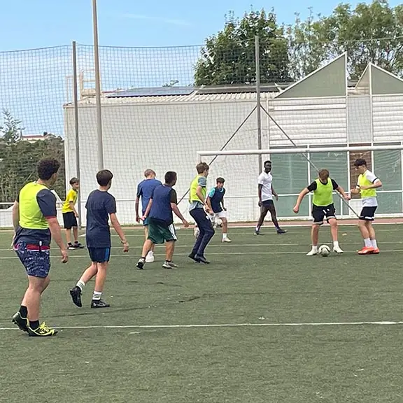 Football training with international coaches at the summer camp